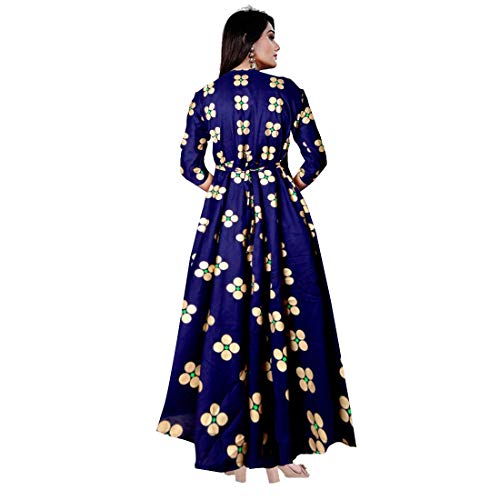 Image of NANDINI Women's Attractive Rayon Maxi Dress Full Length Anarkali Gown Kurti for Women and Girls (Free Size Upto XXL)
