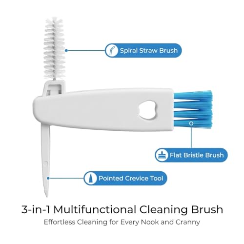 Image of 3 in 1 Cup Lid Gap Cleaning Brush Set, Multifunctional Bottle Cleaning Brush, Mutipurpose Tiny Silicone Cup Holder Cleaner, Home Kitchen Cleaning Tools (White)