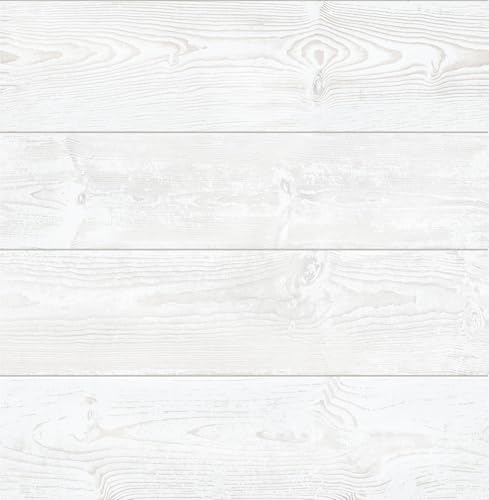 Scott Living Urban Shiplap Self Adhesive Wallpaper, White