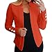 Business Blazers Women Casual Fall Open Front Long Sleeve Work Office Suit Dressy Lightweight Jackets Outfits Linen Spring Holiday Resort Wear 2025 Corporate Classy Labor Professional Clothes Orange