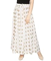 TNQ Women's Regular Fit Cotton Palazzo (TNQ162_White, Gold_4XL)