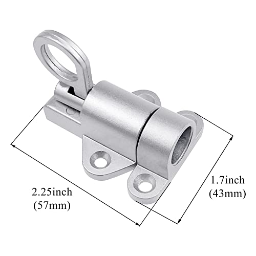 3 Pcs Silver Aluminum Alloy Security Automatic Window Gate Lock Spring Load Bolt Latch Barrel Bolt Latch Automatic Self Closing Slide Lock Spring Door Lock With Screws #TOP1