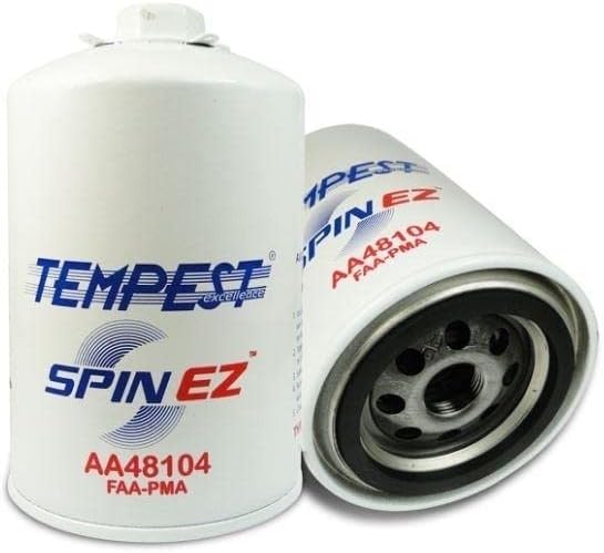 Tempest AA48104 Aviation Spin-On Oil Filter – FAA8130-3 Full Traceability, Easy‑Remove Seal, SPIN EZ Coating, Aerocore High Capacity, FAA‑PMA Certified, ENGINE, AIRPLANE