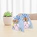 MUELODSIC 5Pcs Blue Embroidered Cotton Drawstring Bags, Large Storage Pouches with Floral Design, Multipurpose Present and Coin Storage Bags for Party Favor and Wedding Use