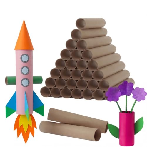 36 pack toilet paper rolls for crafts Round Thick cardboard tubes empty paper towel rolls for crafts Arts 7inch x 1.55inch (Brown-36pc)