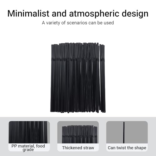 100 pitillos desechables de plástico flexibles y coloridos miniatura 4