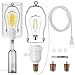 Make a Lamp or Rewire Kit,DIY Bottle Lamp Wiring Kit Includes lamp Bulb,3-Way Light Socket,Electric Cord,Glass Drill Bit,Bottle Corks etc., All Essential Hardware Set for Bottle Lamp Design or Repair