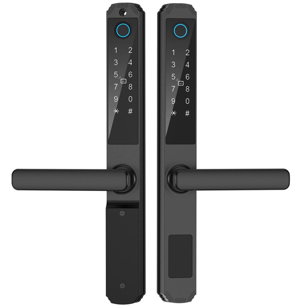 Jnchdghwa As Shown Tuya Wifi Waterproof Smart Door Lock Dual Fingerprint App Password Rfid Card Keyless Digital Electronic Lock 3085
