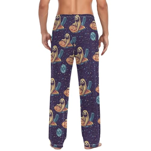 Cute Baby Sloths Sleeping Pajama Pants Blue Red Christmas Ball Men's Pajama Bottoms Lounge Sleepwear PJs Sleep Pants M2