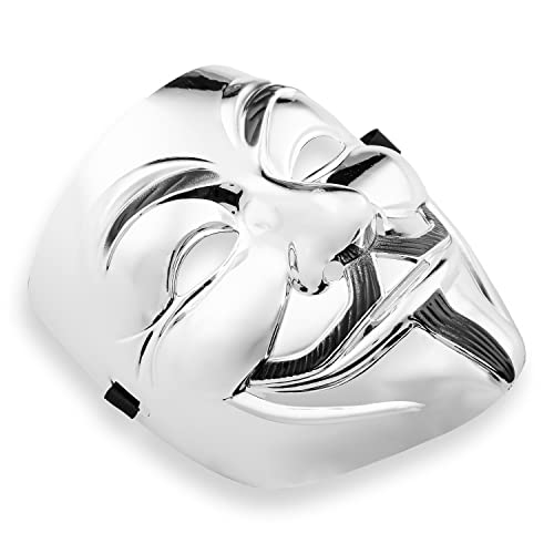 Ultra 1 Anonymous Hacker Mask for Adults and Kids - Silver