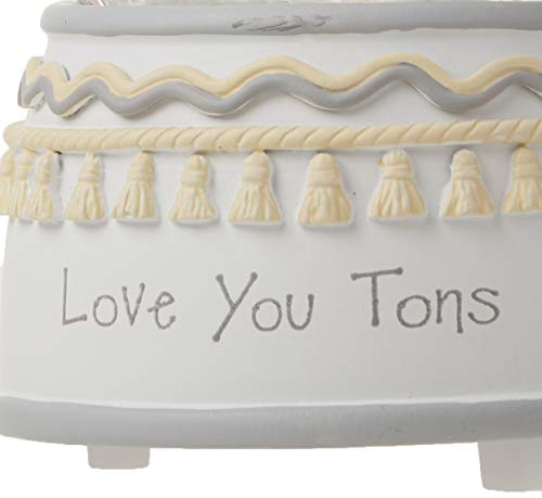 Precious Moments Resin/Glass Love You Tons Elephant Musical Snow Globe, Gray Chevron #TOP2