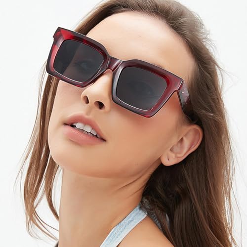 Lunettes de soleil œil de chat anti-UV400 et monture rétro à rivets - 3