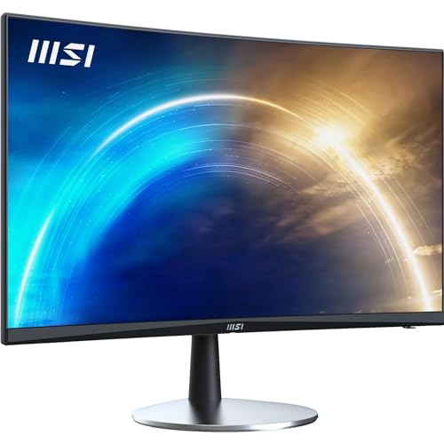 Image of MSI PRO MP242C 23.6-Inch Curved Business & Productivity Desktop Monitor - Full HD (1920 x 1080) VA Panel, 75 Hz Refresh Rate, Eye-Friendly Screen, Built-in Speakers, Anti-Glare Coating