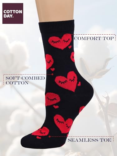 Image of COTTON DAY Women's Soft Combed Cotton Socks Seamless Toe Black White Navy