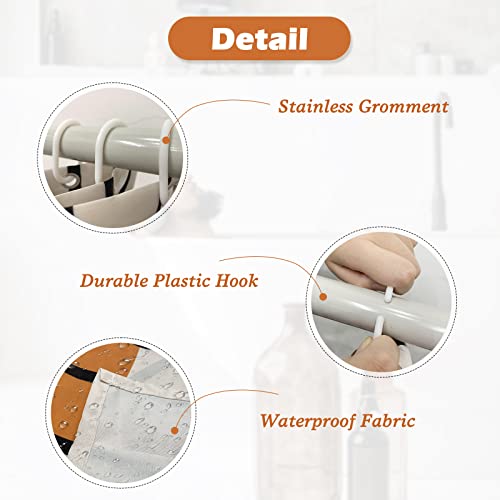 Janinus Mid Century Abstract Shower Curtain Boho Shower Curtain For Bathroom Minimalist Modern Shower Curtains Geometric Shower Curtain 72Inch*72Inch Bathroom Curtain Decoration Set With 12 Hooks #TOP2