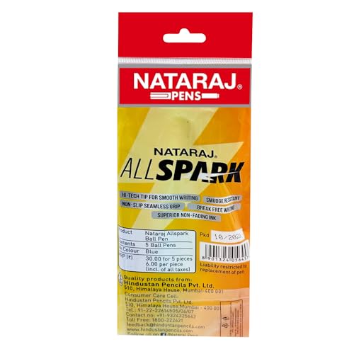 Image of Nataraj All Spark Ball Pen | Smooth Writing | Smudge Resistant | Long Writing | Attractive multi colour body design for fun writing Pen | Use for School, College students & office person