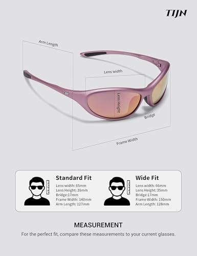 Image of TIJN Sports Sunglasses for Men Women UV400 Wraparound Cycling Running Golf Motorcycle Glasses, Wide Fit Outdoor Shades, Vanta