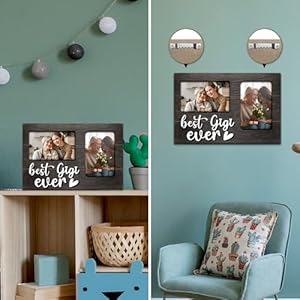 Mothers Day Gigi Gifts, Gigi Gift from Grandkids, Birthday Gifts for Gigi 3D Photo Frame Hold 4x6 Inches Two Photos - Great Gigi Gifts Picture Frame Present for Grandparents Day Mothers Day Gigi Gifts Gigi Gift from Grandkids Birthday Gifts for Gigi 3D Photo Frame Hold 4×6 Inches Two Photos Great Gigi Gifts Picture Frame Present for Grandparents Day