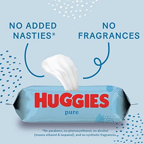 Huggies Pure, Baby Wipes, 18 Packs (1008 Wipes Total) - 99 Percent Pure Water Wipes - Fragrance Free For Gentle Cleaning and Protection - Natural Wet Wipes