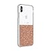 Kate Spade New York Rose Gold Crystals Half Clear Case for iPhone Xs Max - Protective Phone Case with Crystal Gems, (Model: KSIPH-127-HFRG)