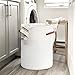 CHICVITA Tall Laundry Basket with Lid, White Clothes Laundry Hamper for Nursery, Cotton Rope Storage Basket for Clothes, Blankets, Toys, Laundry Bin, 15 x 20 inches