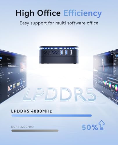 Image of KAMRUI AK1PLUS Mini Computer, 12GB LPDDR5 256GB M.2 SSD, Intel Processor N100 (Up to 3.4GHz), Mini Desktop Computer Support 4K Dual Display, WiFi 5, BT 4.2, Gigabit Ethernet, Business Office PC