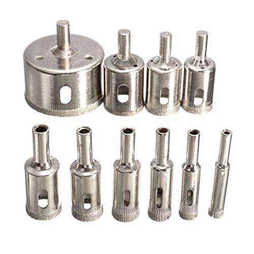 Juego de brocas diamantadas para vidrio y cerámica 10 Pcs miniatura 1