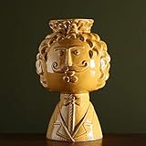 Materisl: Keramik ZTIANEF Figuren Skulpturen Statuen Dekoartikel Skulptur Dekoartikel Tierstatuen Gartenfiguren Relief Keramik Vase Kreative Lächeln Bart Mann Gesicht Vase Topf Wohnkultur Kunst Blumentöpfe Pflanzgefä