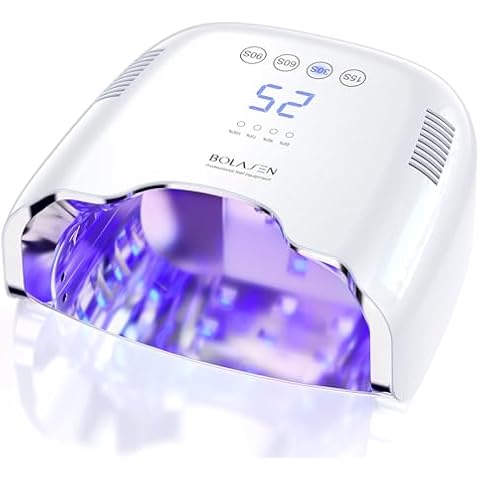 BOLASEN Cordless Rechargeable UV Nail Lamp - UV Light for Gel Nails with Metallic Reflector & Metal Base, 54W Portable Wireless LED Nail Dryer, Professional Fast Charger Curing Lamp for Salon P30 PRO Cover