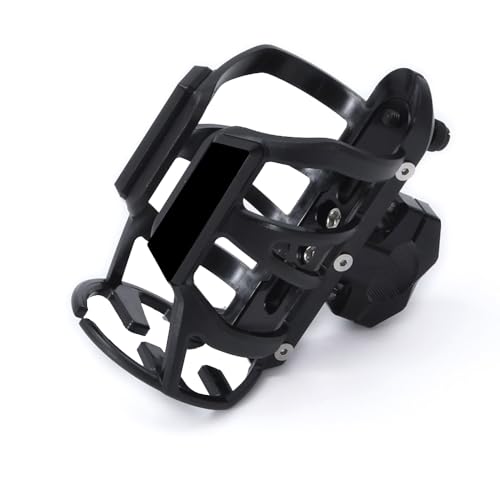 Motorcycle Cup Holder for Suzuki Bandit 650 SA, Adjustable Angle Drink Holder, Stable Structure Water Bottle Cup for Bike Scooter Boat Golf Push Cart Wheelchair,A Black