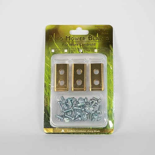 30 x FurniSafe Titan Klingen für Mähroboter kompatibel mit Worx Landroid, Landxcape, Einhell (0.9 mm; 2 Löcher) inklusive Schrauben