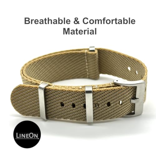 Image of Lineon 20mm & 22mm Stainless Steel 304 Buckle & loop Nylon Vintage Style NATO Watch Strap ONE WAY NATO Nylon STRAP Imported Quality With Pins and Pin Remover Tool (Include)