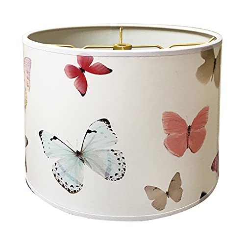 Image of Royal Designs, Inc. Trendy Decorative Handmade Drum Shade, Made in USA, 10in, HBC-8034-10, Butterflies