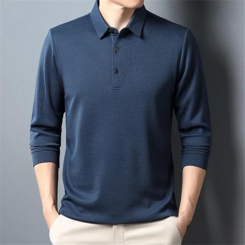 Men's Four Seasons Solid Color Business Casual Long Sleeve Comfortable Top2