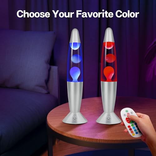 Lazzgan 17 Color Changing LED Liquid Motion Lamp: 16 inches Night Lights with Remote Control, Home Decoration Mood Lighting, Christmas Gifts Table Lamp for Adults and Kids Bedroom,White Wax by Lazzgan - Image 4