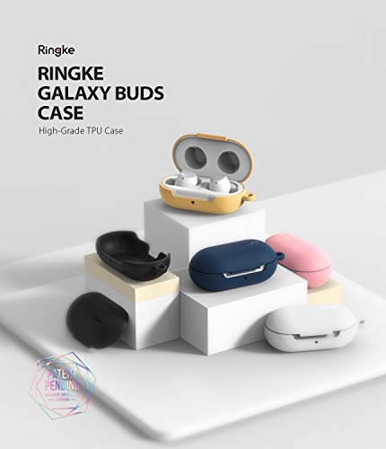 Image of Ringke Galaxy Buds Plus /Galaxy Buds Case - Soft Flexible TPU Case Cover Accessory with Carabiner - Pink