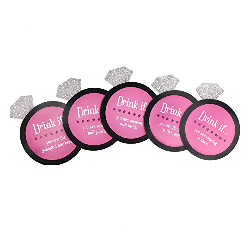 30 Count Drink If Game for Girls' Night Out, Party Game Cards, Bride to Be, Bachelorette Party - Black and Pink Drink If Card Game By Miss Flora