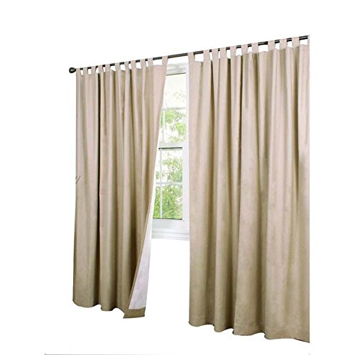 Commonwealth Home Fashions 70292-153-758-63 Thermalogic Insulated Solid Color Tab Top Curtain Pairs 63 In.44; Khaki #TOP1