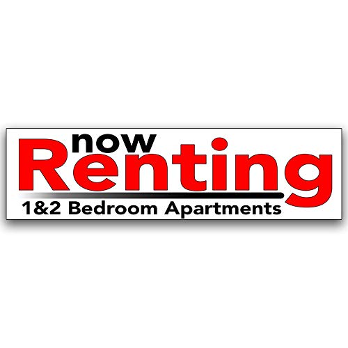 Now Renting 1 & 2 Bedroom Apartments Vinyl Banner (Size Options) Large - 36x120