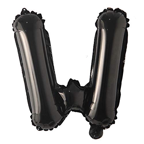 40 Inch Black Large Foil Letter Ballon Wedding Birthday Party Decorations Kids Adults Ballon Baby shower helium float balloon (40 INCH Black W)