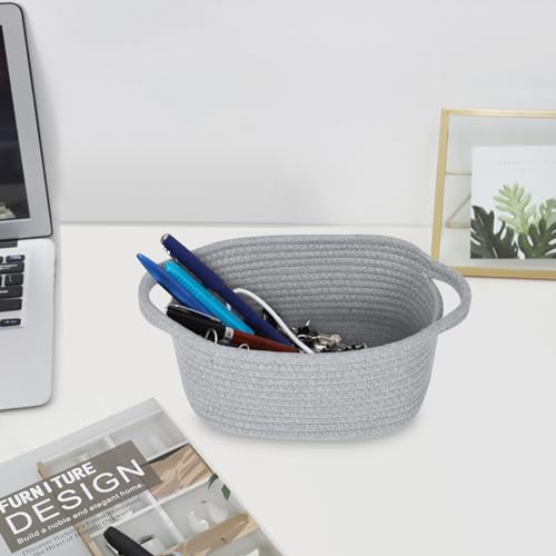 image for ABenkle Small Storage Basket, Mini Basket, Cute Tiny Cotton Rope Woven
