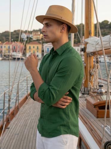 Image of NexaFlair Man's Casual | Formal | Linen| Cotton | Regular Wear Collared | Fit Shirt for Men