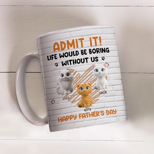 Taza personalizada para papá gato, 11oz cerámica miniatura 3
