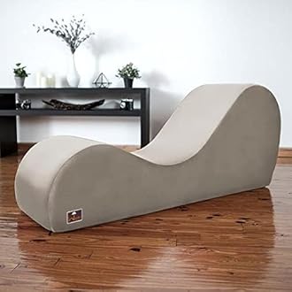 Wooden Twist Wooden Armless Modern Chaise Lounge (Beige Polyester)