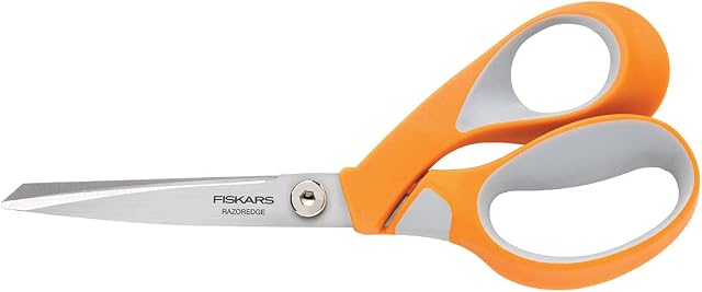 Fiskars 1014579 Scissors RazorEdge Softgrip 21 cm, Stainless Steel Blade/Plastic Handles, Orange
