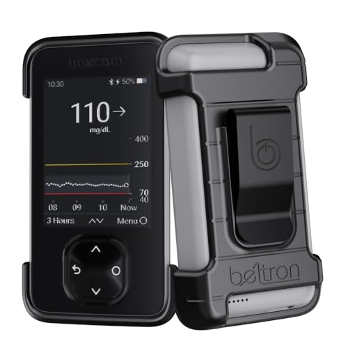 BELTRON Protective Case for Dexcom G7 Receiver with Built-in Metal Belt Clip (Strong & Durable Case Designed to Protect Dexcom G7 Receiver/Display Device) (Black)