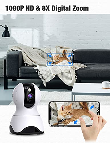 Eazieplus Pet Camera, Indoor Security Cam with 2-Way Talk Remote Live View, 2.4GHz WiFi,1080P Night Vision, Motion/Sound… - Image 2