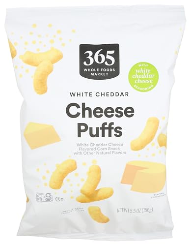 365 by Whole Foods Market, White Cheddar Cheese Puffs, 5.5 Ounce
