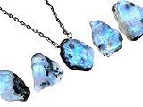 Raw moonstone necklace for men and women Rainbow moonstone jewelry Black moonstone pendant