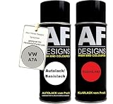 Alex Flittner Designs, vernice spray per auto, set adatto per VW/Volkswagen Ascotgrau A7A, vernice di base trasparente, 400 ml